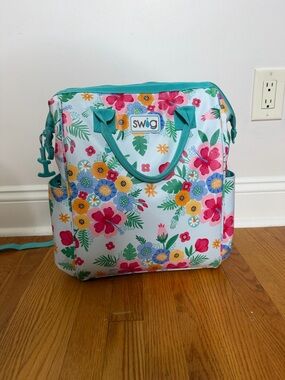 Swig Floral Baby Bag Tote in Teal & Multi
